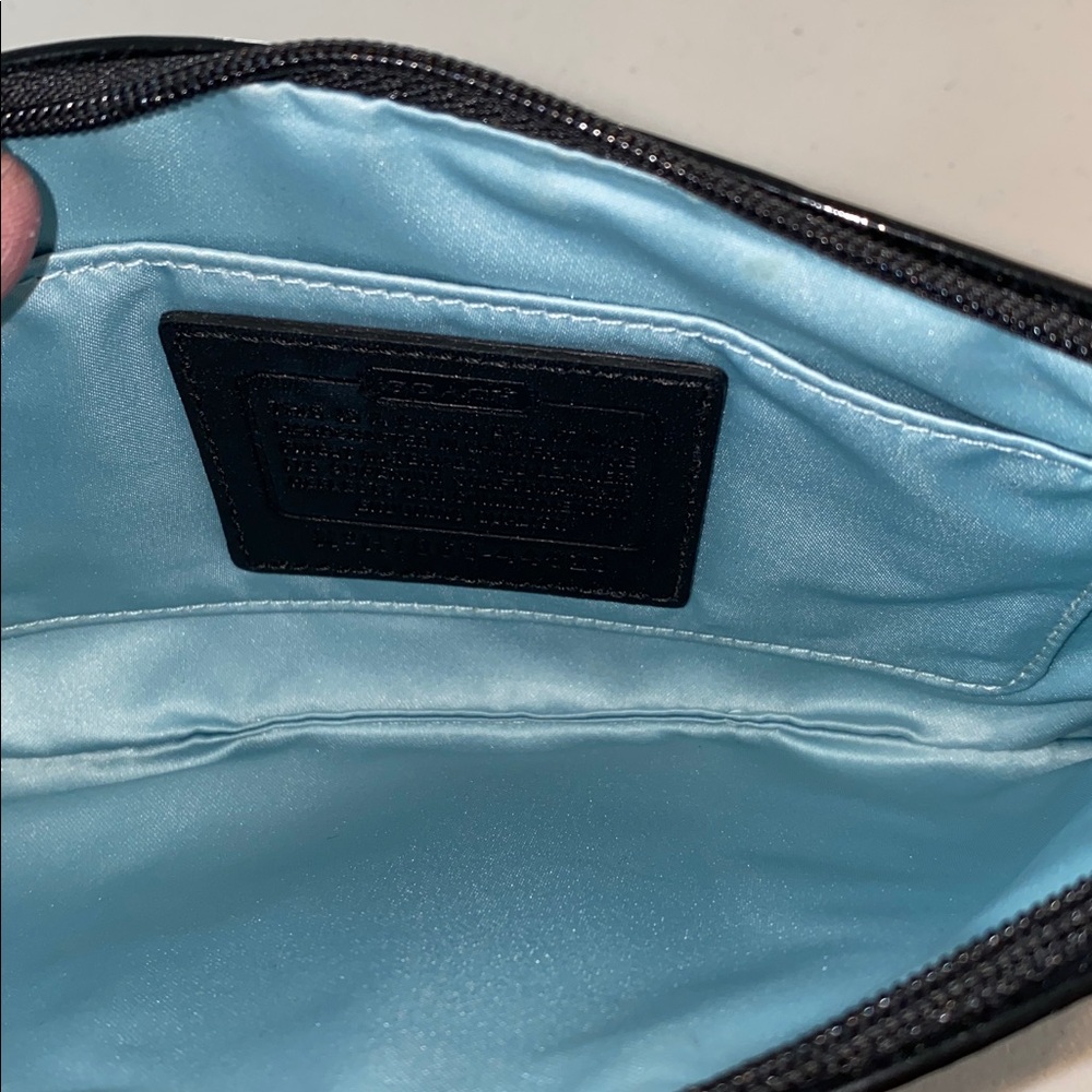 Vintage Coach Black Leather Clutch / Wristlet - Picture 4 of 4